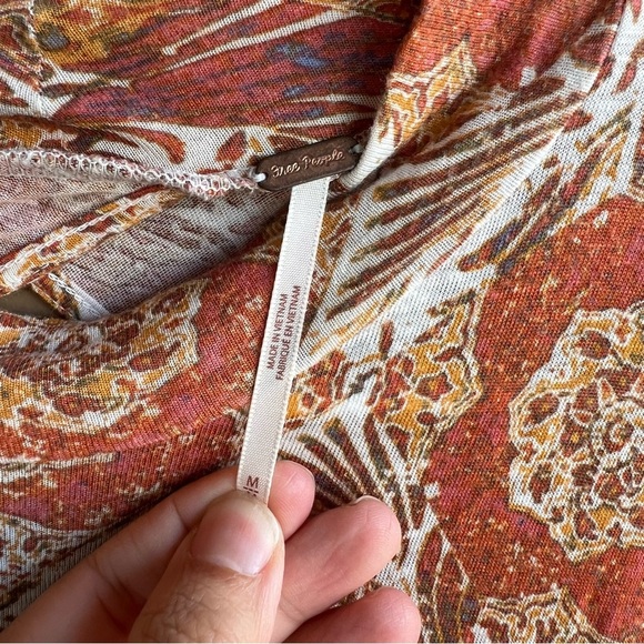 Free People Mock Neck Long Sleeve Tunic Blouse Women's Size M - Picture 5 of 6